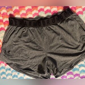 Under Armour Women's Black and Gray Athletic Shorts
